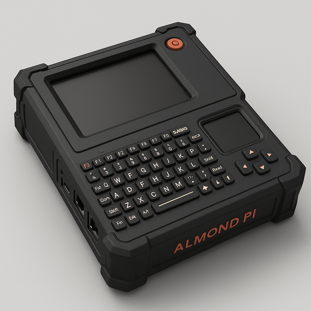Almond Pi handheld enclosure concept render