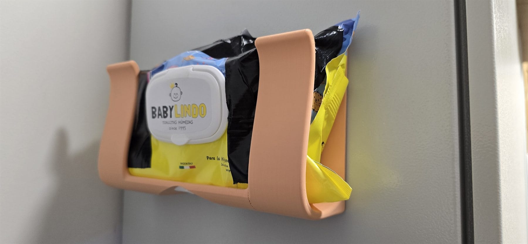Functional printed holder prototype in use