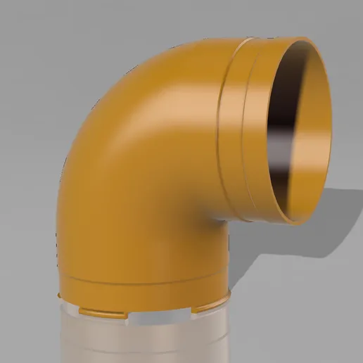 QIDI Plus 4 exhaust elbow adapter CAD render