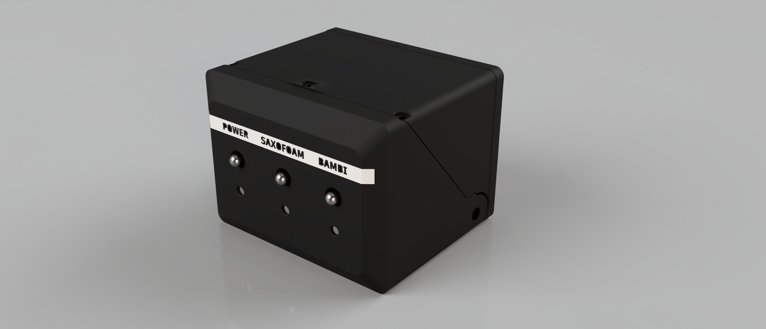 CAD render of the Power Supply Box front panel