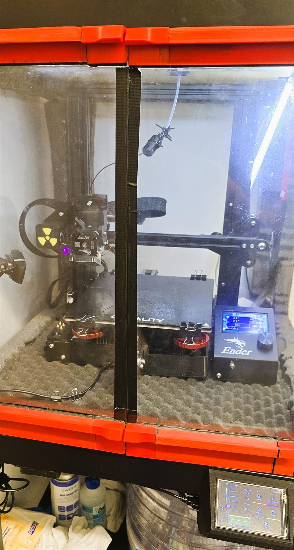FDM printer enclosure and monitoring setup